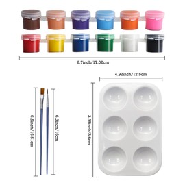 Aulufft 300 Pcs Mini Acrylic Paint Strips Set, 20 Pack 3ml 12 Colors Paint Bulk with 40pcs Brushes and 20 pcs Palettes, Adult Paint Set Waterproof Acrylic Paint Kit for Art Supplies