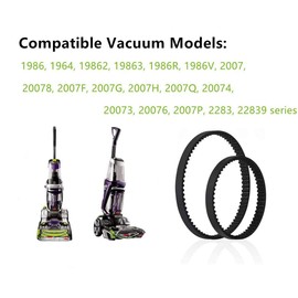JEDELEOS Replacement Belt Set for Bissell ProHeat 2X Revolution Pet Pro Cleaner, Fits Models 1986,1964,2007,2007P, Compared to Parts 1611129 & 1611130