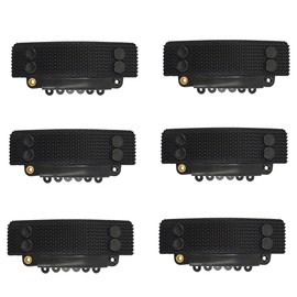 YTBYT 6 Pcs Stickable Wig Clips U-Shape Snap Clip 32mm 6-Teeth Hair Extensions Clips for Fixed Wig Windproof Strap (Black)