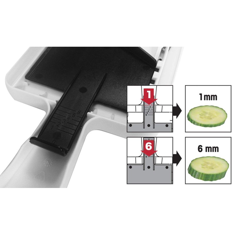 Fackelmann Thick/Thin Cutter with Leftover Holder, Vegetable Cutter with Two-Sided