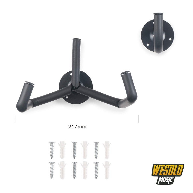WESOLO Electric Guitar Wall Hanger Ukulele Wall Mount Slatwall Horizontal
