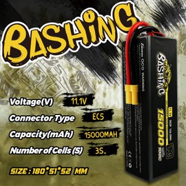 Gens ace 3S Lipo Battery 11.1V 15000mAh 100C Lipo Battery with EC5 Plug for RC Car RC Truck RC Model