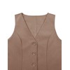 Orchidays Women's Business V Neck Sleeveless Vests Fully Lined Button