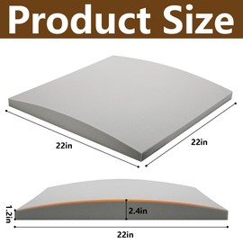 moonoom 22"x22" Couch Cushion Support, Grey Sofa Cushion Sagging Repair, Curved High Density Foam Replacement for Furniture Sagging Seat Sectional Loveseat Chair (3 Pcs)