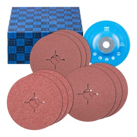 PFERD Fibre Disc Set 10 Pieces Corundum Diameter 125 mm A36, 60, 80 with GT Support Plate 64198001 –
