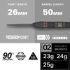 Target Darts Scope Swiss Point Steel Darts, 90% Tungsten Dart