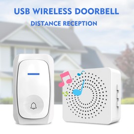 Wireless Doorbell with 2 Receivers, Door Chime Kit, Door Bells Wireless Cordless, 38 Melodious Chimes with Free Switching, 3 Volume Levels, Easy Installation - White