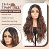 Rallarkrysset Lace Front Wig Pre Plucked Brown Highlight 13x4x1 Wigs