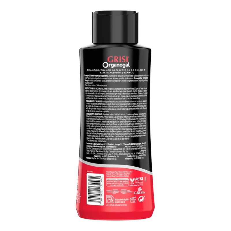 Shampoo Grisi Organogal Negro Intenso 400ml
