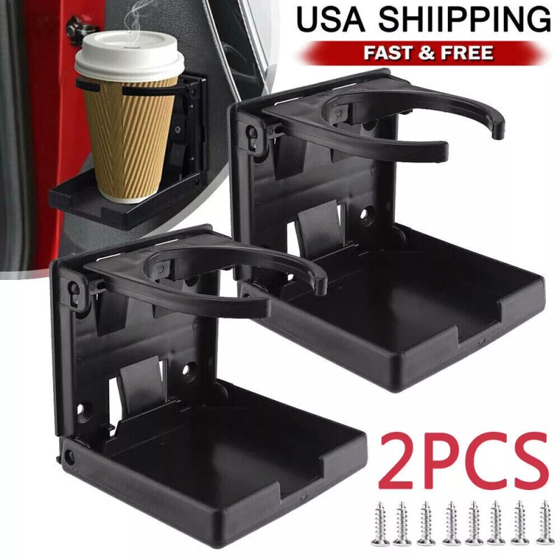 Unbranded 2X Universal Adjustable Car Van Folding Cup Holder Drink