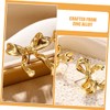 BESPORTBLE 2 Pairs Gold Bowknot Earrings for Women Teens Stylish