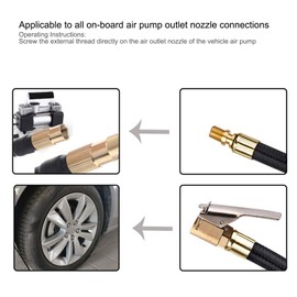 Joyzan Tire Inflator Extension Tube, Lock On Air Chuck Valve Adaptor Quick Inflation Release Car Hose Adapter Tyre Pump Self Locking Nozzle Compressor High Pressure Clip Connector Motorcycle Bicycle