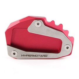 Bacar Motorcycle Kickstand Pad, Durable Motorcycle Kick Stand Plate Side Stand Extension Pad Aluminium Alloy for Ducati Hyperstrada 821 2013 2014 2015 2016 2017, Red