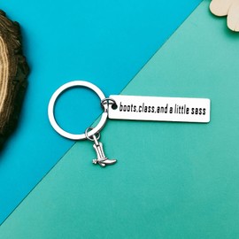 Dabihu Cowboy Gift Cowgirl Boot Gift Keyring for Coworker Friends Horse Lovers Gifts Best Friends Keychain Western Gifts Birthday Christmas Graduation Present for Cowgirl Cowboy Friend Cousins