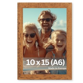 VictoR Nolde Brown Picture Frame in 10 x 15 cm (A6) - Strip 11 x 13 mm - Wooden Frame - Frame A6 Picture Frame Wood - Picture Frame 10 x 15 cm Brown