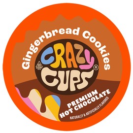 Crazy Cups Gingerbread Hot Chocolate Pods, Gingerbread Cookie Flavored Hot Chocolate for Keurig K Cups Brewers, Rich and Creamy Hot Cocoa Mix, 22 Count