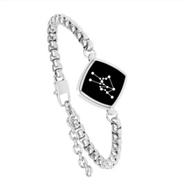 Single Bracelet– Long Distance Touch Bracelets Jewelry, Remote Smart Love Bracelet Send SOS SMS Relationship Bracelets constellations Taurus for Couples Lovers Friends Valentine's Day Gifts Silver