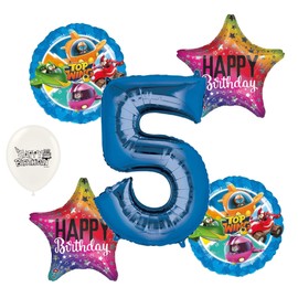 Combined Brands Top Wing Birthday Party Balloons (Blue Number 5)