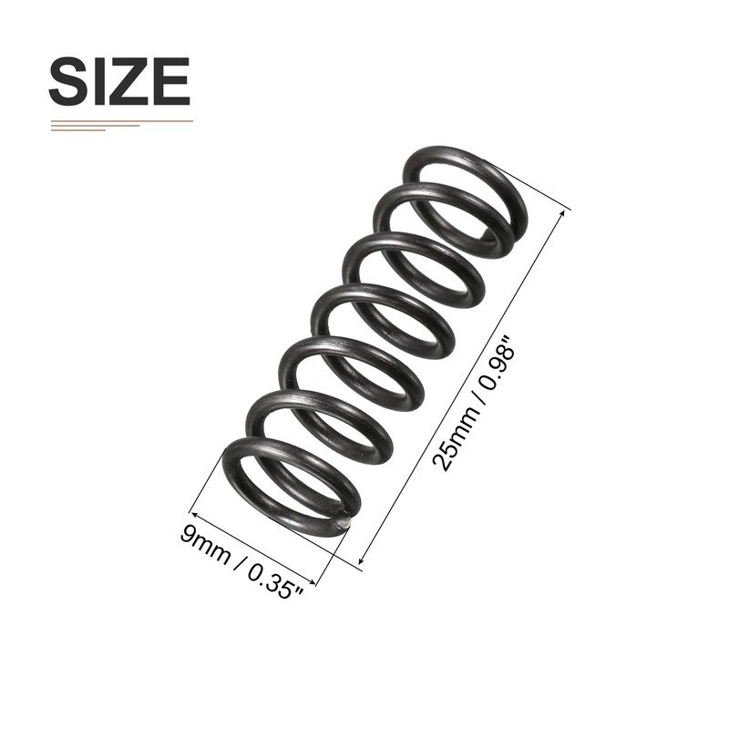 DTGN 1.2x9x25mm(DxODxL) Compression Spring - 20Pack - Good for Machinery