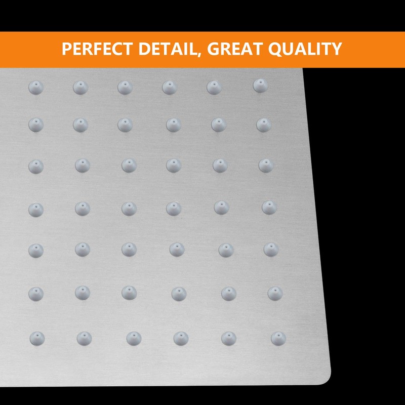 HarJue Shower Head with Extension Arm, High Pressure Square with