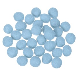 sourcing map 30 Pcs Wool Felt Balls Beads, 0.6 Inch Felt Pom Poms for Crafts, Handmade Pompoms Bulk Small Bead for Nursery Handicrafts and DIY Art Decoration, Light Blue