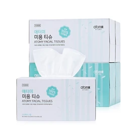 Atomy Beauty Tissue Natural Pulp Non-Fluorescent Foot Tissue 250 Sheets 4 Pieces / 애터미 미용티슈 천연펄프 무형광 각티슈 250매 4개입