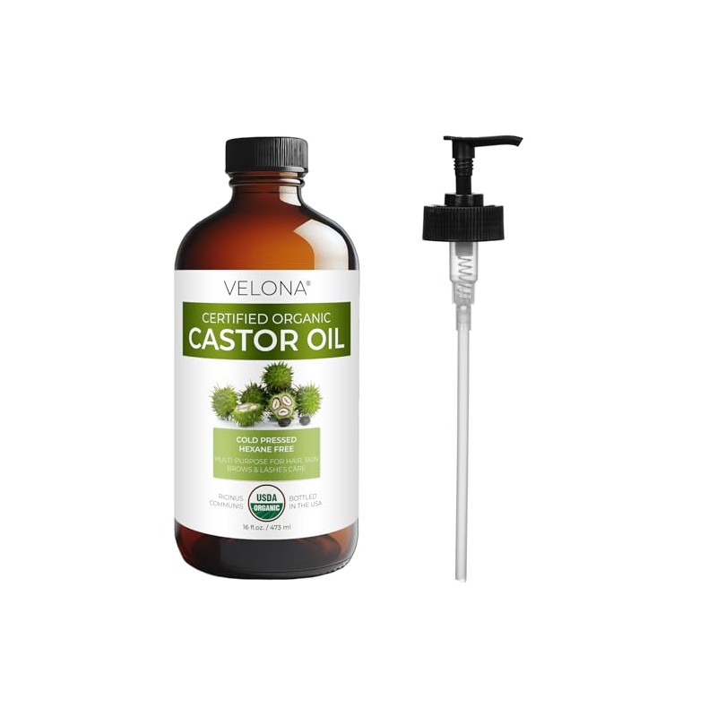 Velona Aceite de Ricino Orgánico USDA Organic Castor Oil, 16