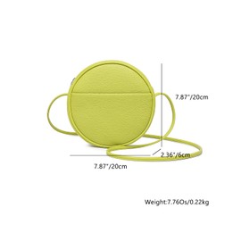 YONBEN Circle Crossbody Bag for Women PU Circle Purse with Zipper Adjustable Knot Shoulder Straps