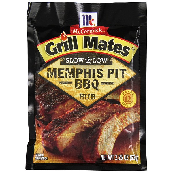 McCormick Grill Mates Slow and Low BBQ Rub, Memphis Pit, 2.25 Ounce (Pack of 10)