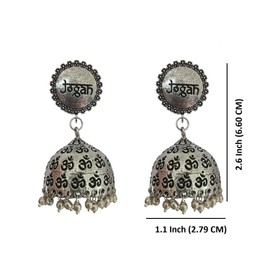 Efulgenz Boho Vintage Antique Ethnic Gypsy Tribal Indian Oxidized Silver Tassel Jhumka Dangle Drop Earrings Jewelry, Copper, not known