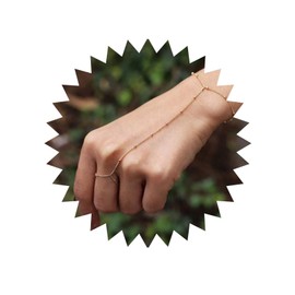 Inilbran Boho Satellite Finger Ring Bracelets Gold Beads Bracelet Vintage Wrist Bracelet Minimalist Round Ball Hand Chain Bracelet for Women and Girls, Metal