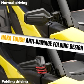 HAKA TOUGH Side Mirrors for Can Am Commander Accessories 2021-2023, Rear View Mirror for Can Am Maverick Trail Accessories Folding Break Away Shatter Proof RearView Mirror, Replace #715003639