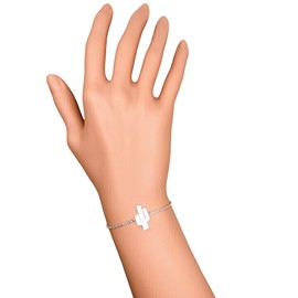 Silver Cactus Link Chain Bracelet (Stainless Steel) Miss Fit Boutique