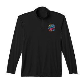 I Love Art Colorful Design Pencil Palette Performance Quarter-Zip Top