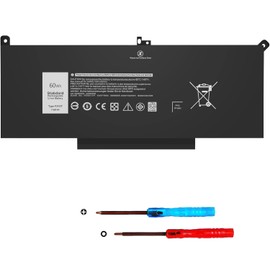 YOBVTBF F3YGT 7480 7490 DM3WC Battery 60WH Laptop Battery for Dell Latitude 7280 7290 7380 7390 7480 7490 12 7000 13 7000 P29S002 14 7000 P73G002 Series DM6WC 2X39G KG7VF 451-BBYE 453-BBCF f3ygt 60WH