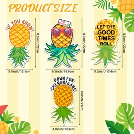 Tellegloww 4 Pcs Large Pineapple Cruise Door Decorations Thicken Car Pineapple Magnets Funny Cruise Door Decorations Magnetic for Ship Cabin Stateroom Carnival Cruising(Classic Style)