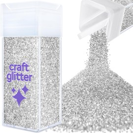 Hemway Premium Craft Glitter Shaker 130g - Silver | Chunky Metallic Flake Sequins for Resin & Epoxy Crafts | Craft Supplies for Tumblers, Festival & Art