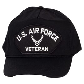 Gravity Trading Military Hats for Men - US Air Force Veteran Hat Black Cap Military Gifts for Men