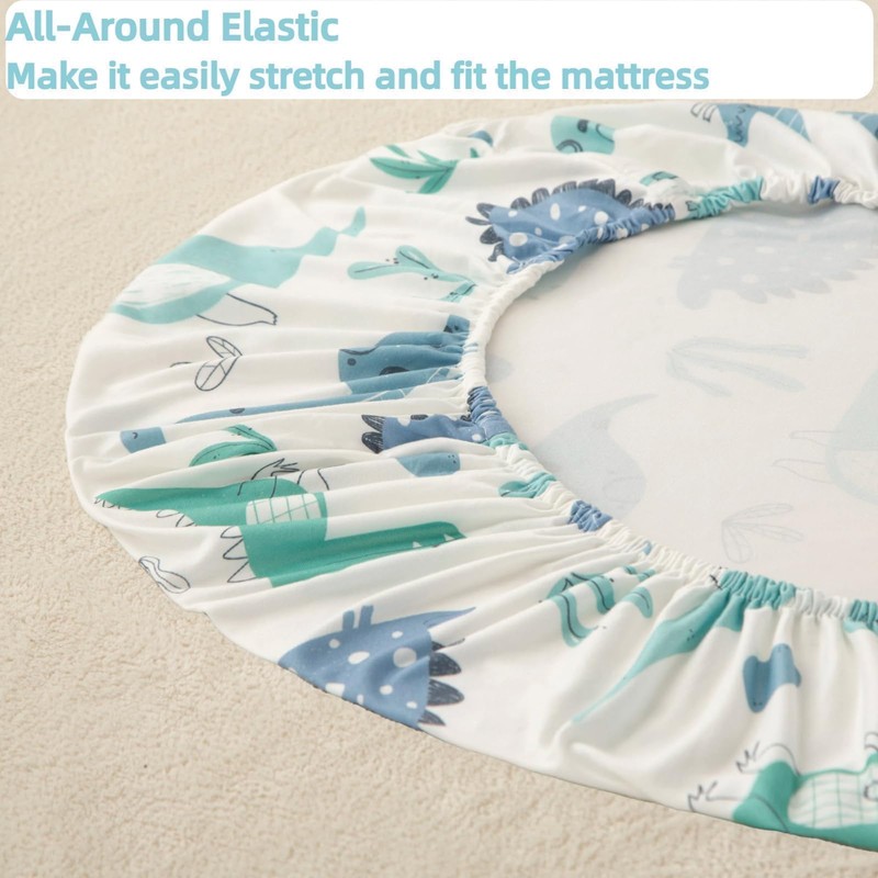 SDIII Dinosaur Bassinet Sheet 2 Pack for Boy Girl, Soft