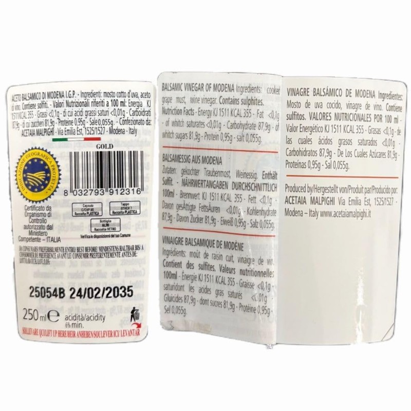 Acetaia Malpighi - Balsamic Vinegar of Modena Gold Selection IGP