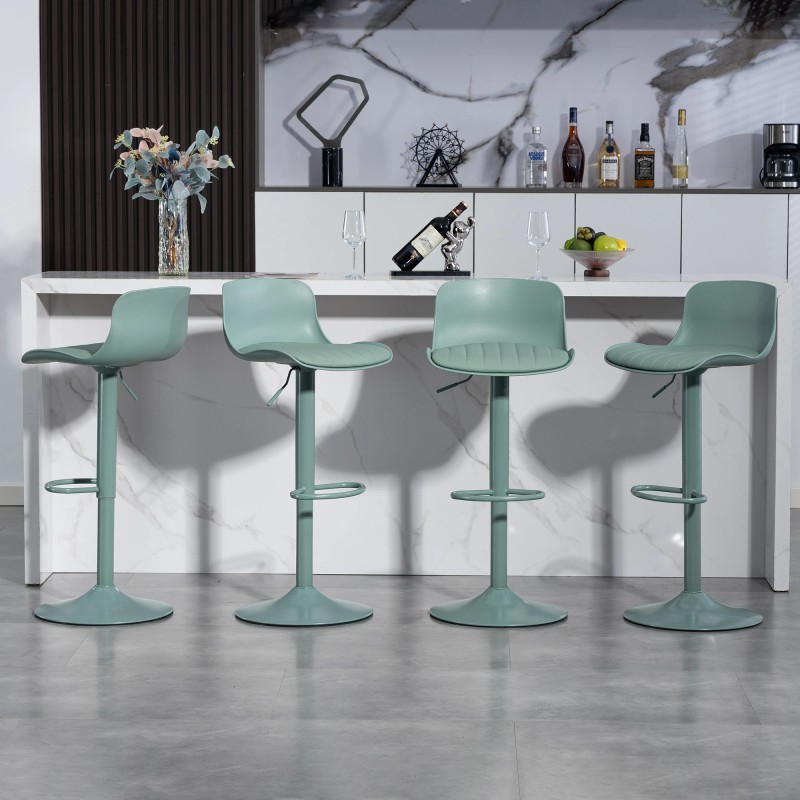Modern Eco-Friendly Bar Stools Set 2 Height Adjustable Swivel Counter