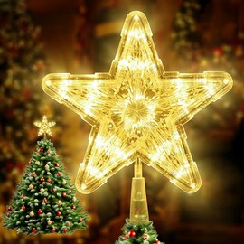Christmas Tree Topper Star, Christmas Tree Topper Decoration with 30 LEDs, Tree Topper Star 9 x 1.57 inches, Sparkling Stars, Christmas Tree Star, Topper Lights Christmas Decoration