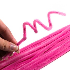 Pack of 300 Pink Pipe Cleaners. Fuzzy Stick Chenille Stems for Arts and Crafts Shapes, Flowers, Animals, Figures and More - Size: 12 Inches Long x 6 mm Dia.