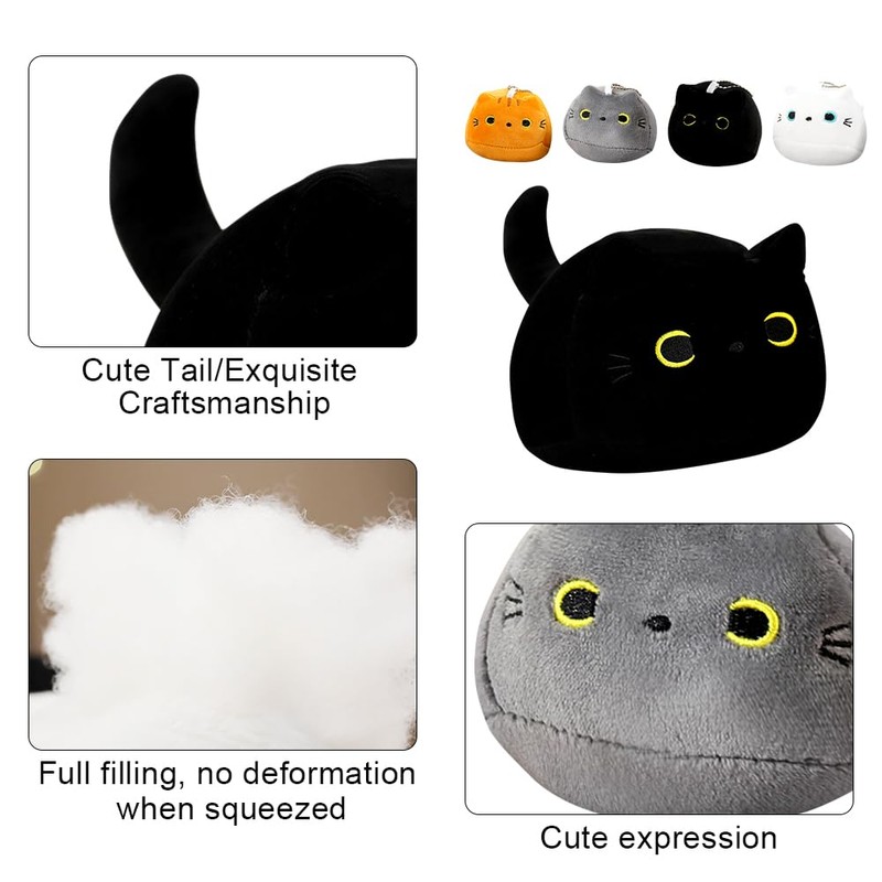 WFKKMEQ Cat Plush Toy, 32CM Plushie Throw Pillow with 4
