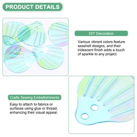 M METERXITY 600-Pack Seashell Sequins, 50g Shell Shape Loose Sequins with 2 Holes for DIY Craft/Sewing/Applique/Earrings/Clothing, Sea Shell Flakes [Blue]