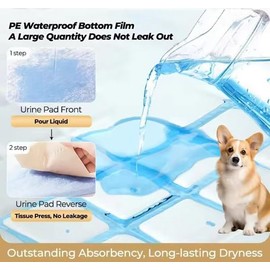 Puppy Pads for Potty Training 40 Count Large, Super Absorbent 6-Layer Leak-Proof Disposable Wee Wee Pads for Puppies and Dogs, Large Size 24 x 24 Inches - Perfect for Indoor Training