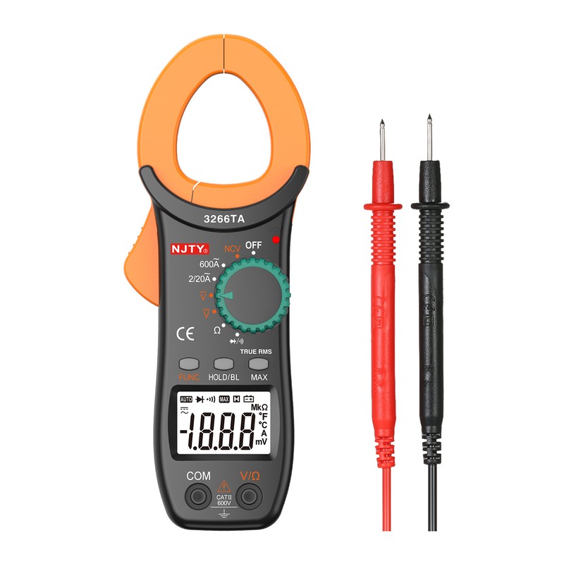 NJTY Digital Clamp Meter 2000 Counts Auto Range Multimeter with