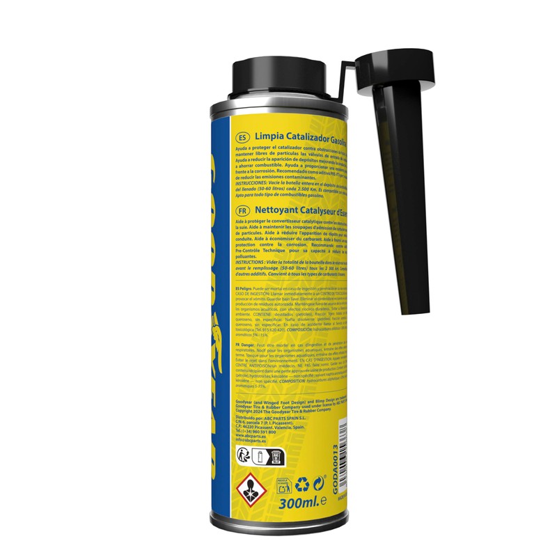 Detergente per catalizzatori di benzina Goodyear Pro Additives. Additivo per