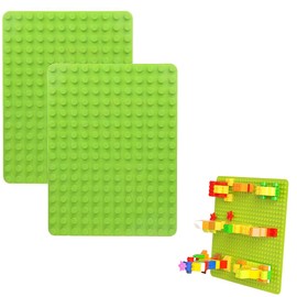 NHQZ Set of 2 Building Plates, Large Plates, Plate Set, Building Plates Compatible with Most Brands, Rectangular Base Plates, 25 x 19 cm