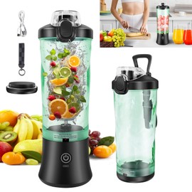 Portable Blender for Shakes and Smoothies, 4000mAh Personal Size Blender with 6 Blades, USB Rechargeable Blender Bottles Electric, 20oz Mini Blender Cup Personal Juicer for Home Sports Outdoors